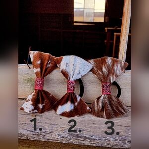 Cowhide Hair Bows NWOT